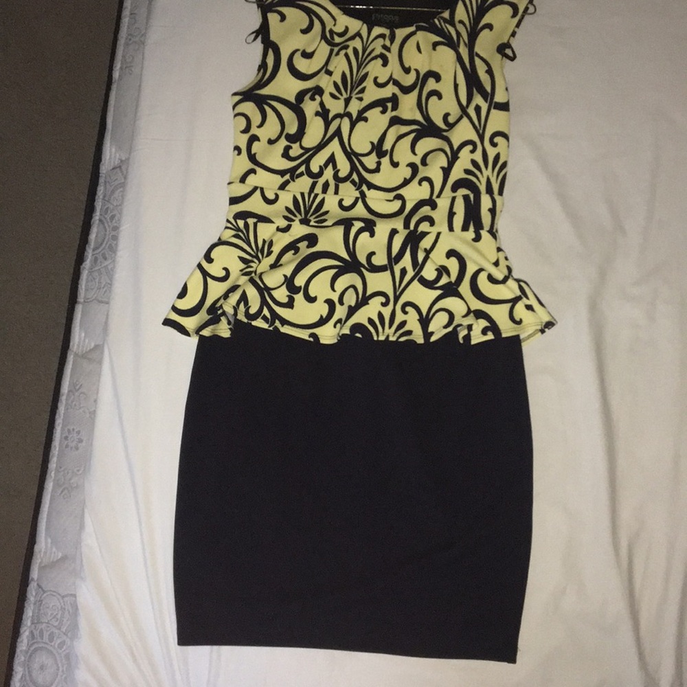 Cream and black dress